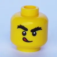 Minifig Head, Bushy Eyebrows, Tongue Sticking Out / Blowing print