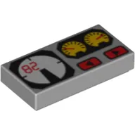 Tile 1 x 2 with Red 82, Yellow and White Gauges Print