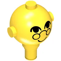 Homemaker Figure Head with Eyes, Glasses and Smile Print