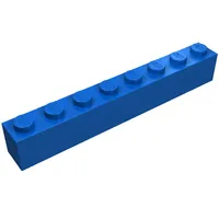 Brick 1 x 8 with Bottom Tubes and 3 Lowered Cross Supports