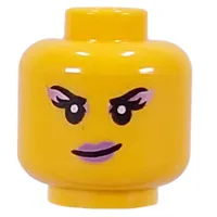 Minifig Head Zoey, Big Eyelashes, Lavender Lips, Smirk / Open Mouth Smile