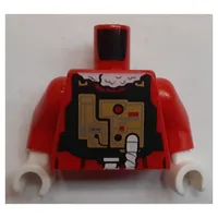 Torso Flight Suit Print (Yuletide Squadron X-Wing Pilot), Red Arms, White Hands