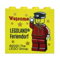 Brick 2 x 4 x 3 with 'LEGOLAND Feriendorf Welcome' Print