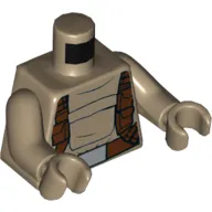 Torso Hoodie Jacket with Large Central Pocket and Reddish Brown Utility Belts Print (Resistance Trooper), Dark Tan Arms and Hands