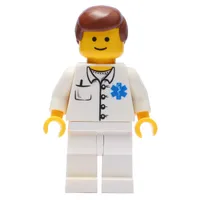 Doctor, White Shirt with Star of Life Logo, Reddish Brown Hair