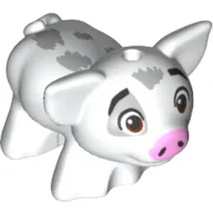 Animal, Pig, Small with Bright Light Pink Snout, Light Bluish Grey Spots, Happy (Pua)