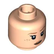 Minifig Head Ginny Weasley, Dual Sided, Freckles, Eyelashes, Slightly Smiling / Frowning Print [Blocked Open Stud]