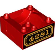 Duplo Train Cab / Tender Base with Bottom Tubes and 4281 Locomotive Print on Both Sides