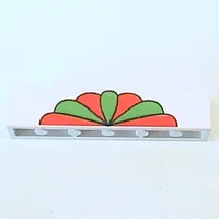 Brick 1 x 6 with Red and Green Petals Print