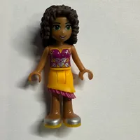 Andrea - Magenta Top, Bright Light Orange Skirt