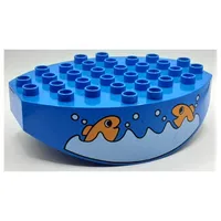 Duplo Base 8 x 6 with Round Bottom and Fish on Both Sides Print