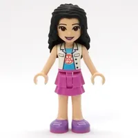 Emma - White Coat, Dark Pink Skirt