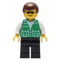 Man, Green Jacket, Black Legs, Sunglasses