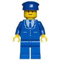 Man, Blue Suit with Tie and Three Buttons, Blue Hat