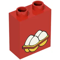 Duplo Brick 1 x 2 x 2 with 4 Eggs Print