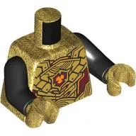 Torso Armour, Gold and Dark Red Plates, Orange Symbol print, Black Arms, Pearl Gold Hands