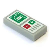 Tile 1 x 2 with Sleeping Classic Space Baby, Red/Green Buttons print