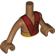 Minidoll Torso Boy with Bright Light Orange Waist, Red Straps Print