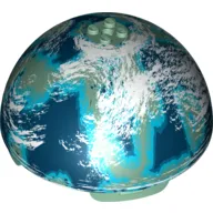Dome Hemisphere 11 x 11 with 2 x 2 Studs on Top and Naboo Blue / Green Planet Print (9674)