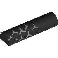 Brick Curved 1 x 4 x 2/3 Double, No Studs with Silver Stars (Mercedes Logos) Left Print