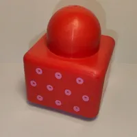 Primo Brick 1 x 1 with Pink Circles Print