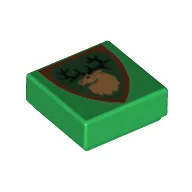 Tile 1 x 1 with Shield with Deer Head Print
