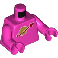 Torso Classic Space Logo Print (2019 Version), Dark Pink Arms and Hands