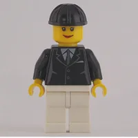 Woman, Black Jacket with Tie, White Legs, Black Hard Hat