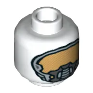 Minifig Head Batman, Space Mask with Gold Face Port Print [Hollow Stud]