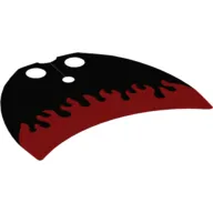 Neckwear Cape, Curved Crescent Shaped with Flames on Black Background Print
