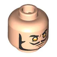 Minifig Head Dracule Mihawk, Thick Back Eyebrows, Beard, Moustache, Yellow Eyes