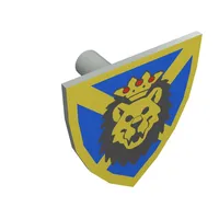 Shield Triangular with Lion Head, Blue and Yellow Print