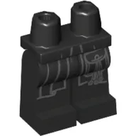 Hips and Black Legs with Dark Bluish Gray Robe Lines and Pouch with 3 Silver Round Beads Print