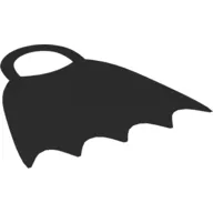 Duplo Cape with Black Back and Elastic Loop, Scalloped 5 Points