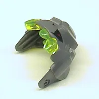 Creature Body Part, Rock Monster King Jaw Upper with Trans-Neon Green Teeth and Black and Red Eyes Print