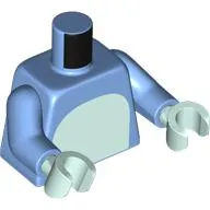 Torso, Light Aqua Chest, Dark Blue Spots, Tail on Back print, Medium Blue Arms, Light Aqua Hands