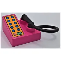 Duplo Telephone on Brick 2 x 2 with Blue, Green, and Pink Buttons Print