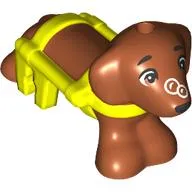 Animal, Dog, Dachshund with Vibrant Yellow Harness Pattern, Bubble in Nose print (Pickle)