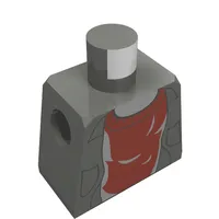 Torso Shirt, Open over Dark Red Sweater Print, Dark Bluish Gray Arms, Light Nougat Hands