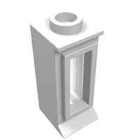 Window 1 x 1 x 2, Extended Lip, Hollow Stud [with Glass]