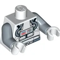 Torso Clone Pilot with Sand Blue Belt and Printed Back Print, Sand Blue Arms, White Hands