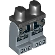 Hips and Sand Blue Legs with Silver Buckles, Bat Knee Covers and White Claws Print