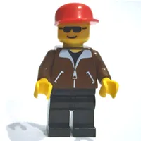 Man - Brown Jacket, Black Legs, Red Cap