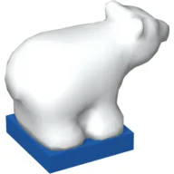 Duplo Animal Polar Bear Cub on Blue Base, Squared Eyes