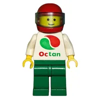 Pilot, White Shirt with Large Octan Logo, Green Legs, Red Helmet with Visor