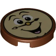 Tile Round 2 x 2 with Clock Face print (Cogsworth)