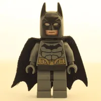 Batman, Dark Bluish Gray Suit, Black Cape and Cowl, Light Nougat Head, Black Hips, Muscle Outline