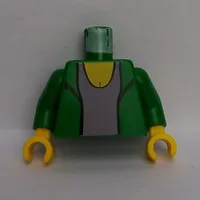 Torso Blazer / Jacket over Light Violet Top Print (Mary Jane), Green Arms, Yellow Hands