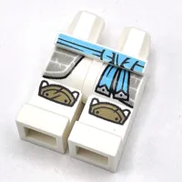 Hips and White Legs with Dark Turquoise Belt, Silver Robe, Dark Tan Knee Caps print