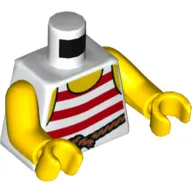 Torso Vest with Red Stripes with Rope Belt Print, Yellow Arms and Hands